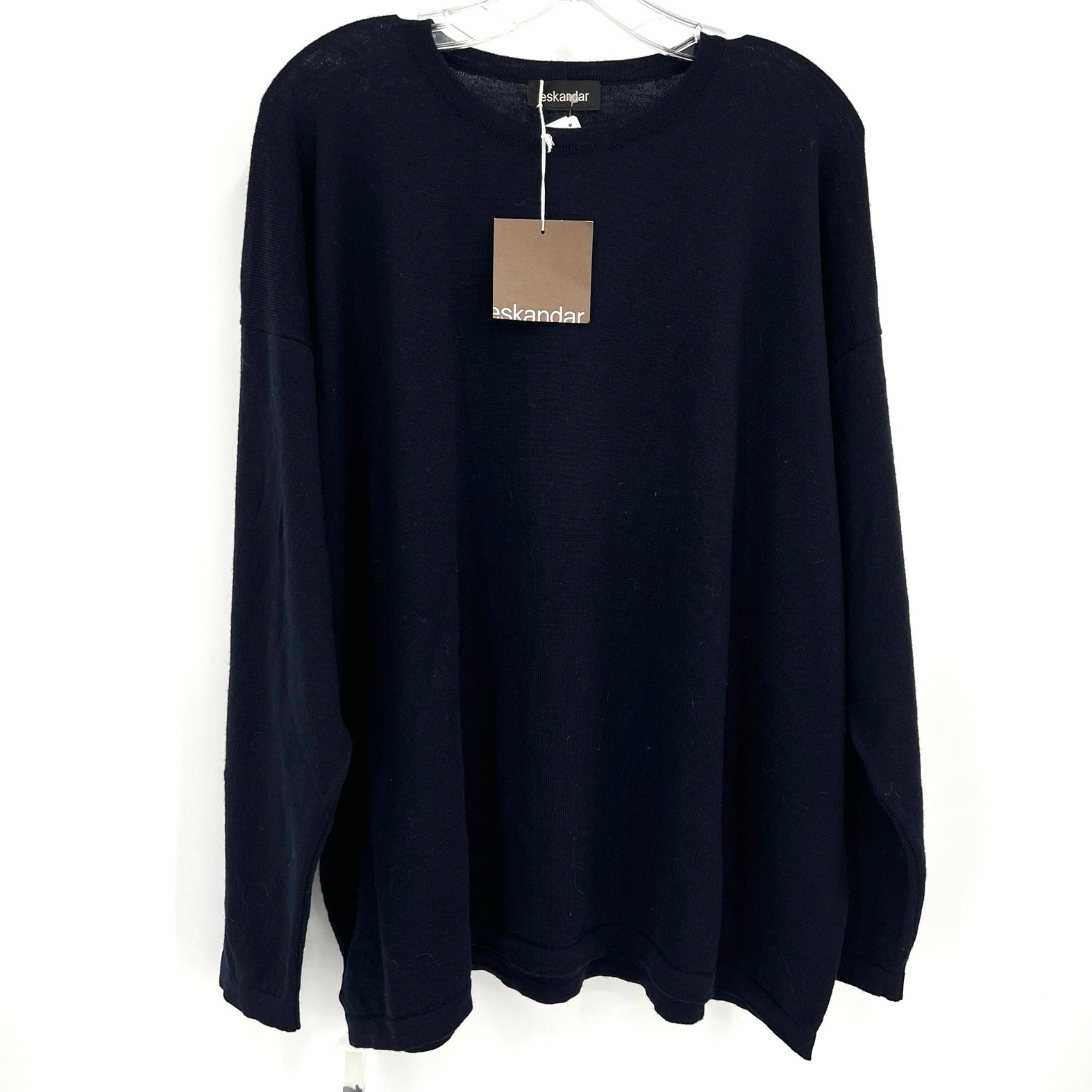 Eskandar Womenâs Basic Crew Neck Merino Wool Sweater